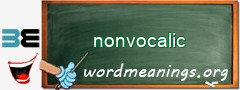 WordMeaning blackboard for nonvocalic